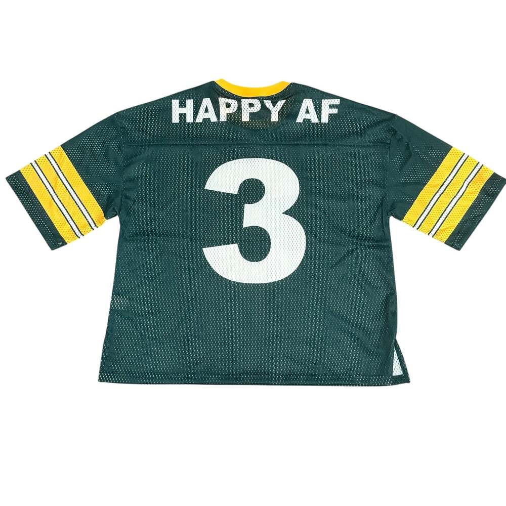 imHappyPromise HappyAF Green Bay Packers Inspired Mesh Oversized FootballJersey - Picture 4 of 6